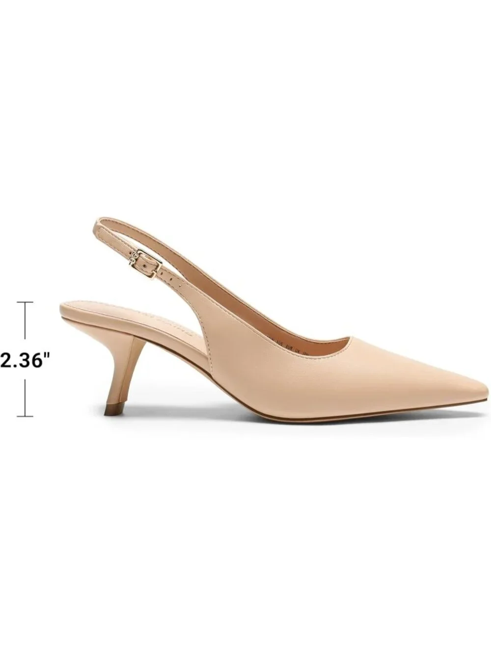 Women's Nude Slingback Kitten Heels Pointed Toe Pumps Comfortable Shoes